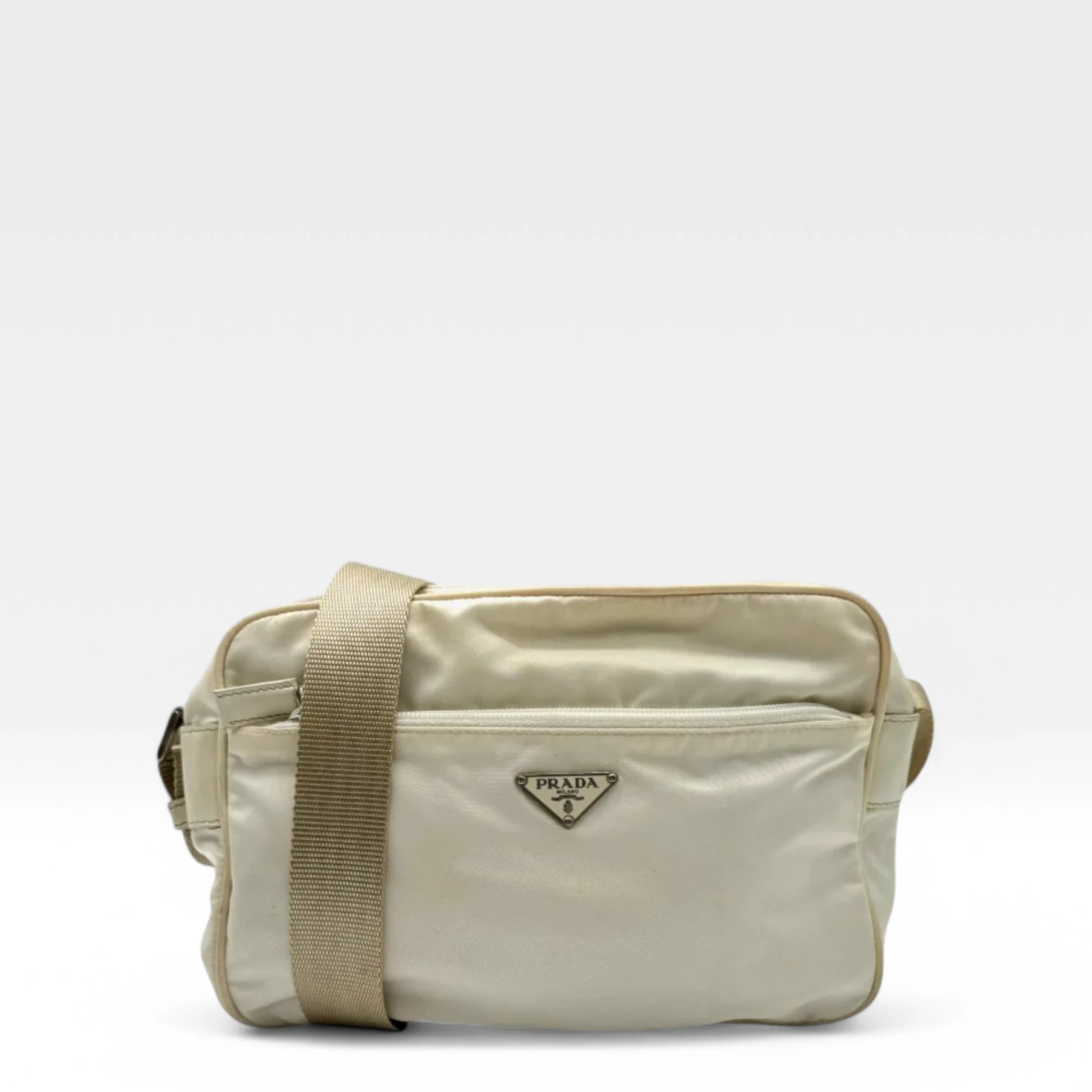 Prada shoulder bag rectangular small cream